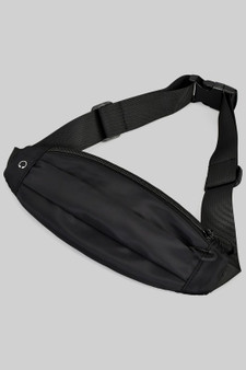 Pleated Fanny Pack Breathable Mesh Headphone Hole