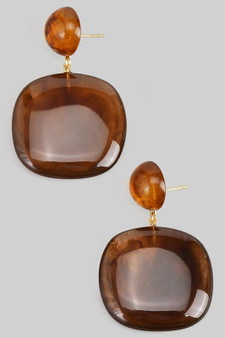 Tiered Geo Acrylic Resin Drop Earrings - #KE27985