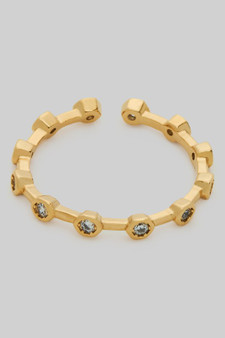 Dainty Round Cz Brass Section Ring