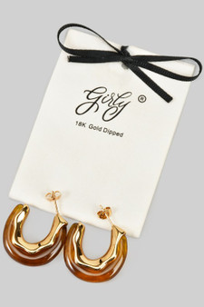 18K Gold Dipped Hoops With Acrylic Resin