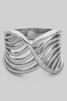 Brass Cutout Criss Cross Ring