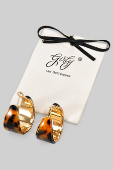 18K Gold Dipped Polished Acrylic Hoops