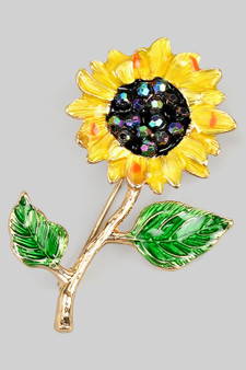 Sunflower Pin Brooch