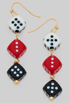 Triple Dice Drop Earrings