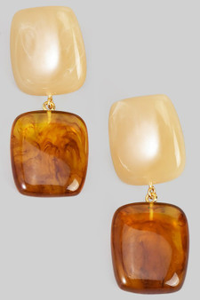 Tiered Geo Acrylic Resin Drop Earrings