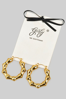 18K Gold Dipped Bamboo Hoops