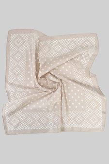 Geo Polka Dot Print Silky Square Scarf