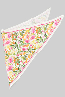 Triangular Multi Floral Print Neck Scarf
