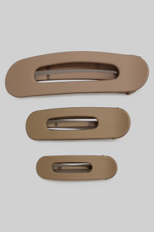 Three Piece Matte Hair Clip Set