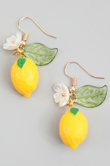 Lemon Drop Earrings With Flower