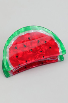 Marbled Acrylic Watermelon Hair Clip