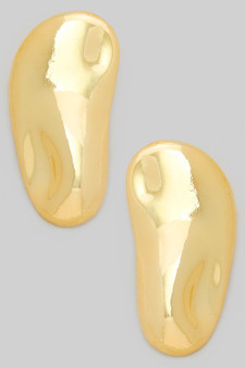 Hammered Oval Shape Post Earrings