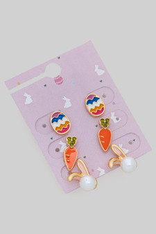 Easter Egg Carrot Bunny Earring Set