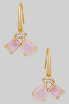 Triple Stone Drop Earrings