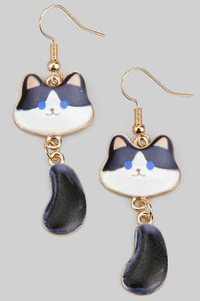 Tiered Cat And Tail Drop Earrings