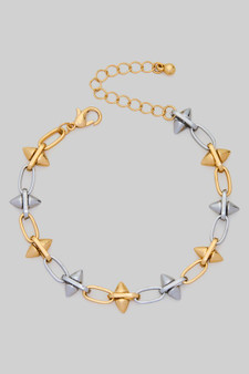 Two Tone Spike Chain Bracelet