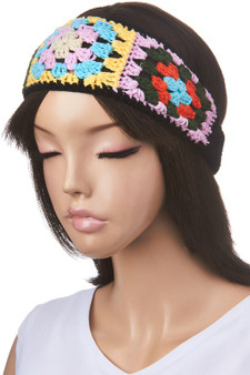 Floral Crochet Knit Headband