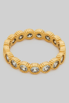 All Around Cz Link Brass Ring