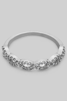 Ellipsis Link Ring With Micro Pave