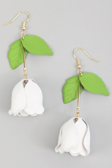 Dangling Tulip Drop Earrings