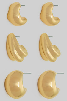 Three Pair Chunky Hoop Set