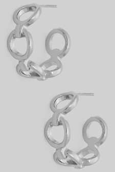 Brass Chain Link Hoops