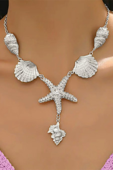 Large Shell Charm Y Chain Necklace