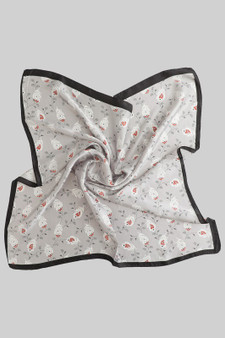 Silky Square Scarf With Floral Paisley Print