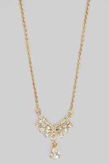 Stainless Steel Cz Arch Pendant Necklace