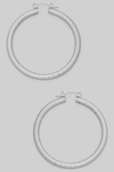 Aluminum Gold Dipped Textured Hoops - #ME774-50