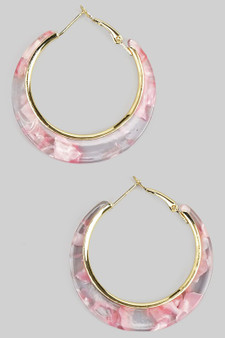 Marbled Acrylic Hoop Earrings