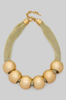 Gold Dipped Fabric Large Ccb Bandana Necklace