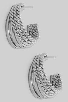 Stacked Textured And Smooth Hoops