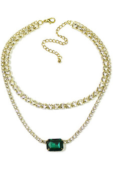 Gemstone Layered Choker Necklace