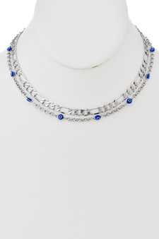 Evil Eye Charm Layered Chokers