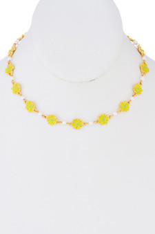 Linked Floral Choker Necklace
