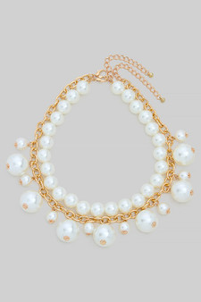 Two Piece Pearl And Chain Necklace