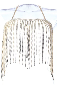 Rhinestone Tassel Fashion Bra