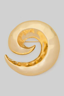 Gold Dipped Spiral Brooch Pin
