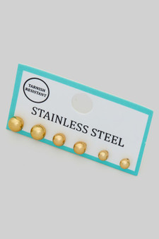 Stainless Steel Three Pair Ball Stud Set