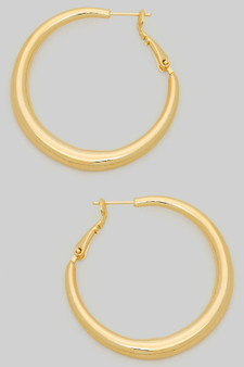 Shiny Tapered Hoop Earrings