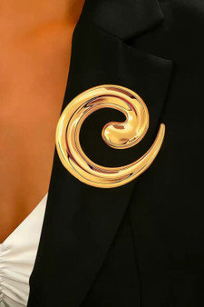 Brass Spiral Brooch Pin