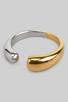 Stainless Steel Two Tone Open Bulb Ring 