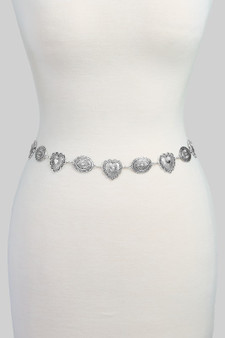 Western Heart And Oval Link Chain Belt