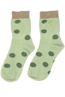 Polka Dot Smiley Face Ankle Socks