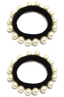 Two Piece Medium Pearl Hair Ties