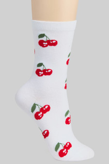 Cute Cherry Print Socks - #KL27028-1