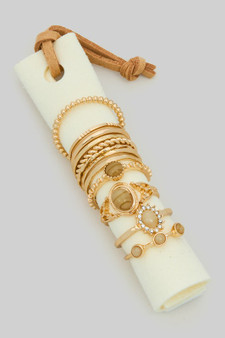 Twelve Piece Ring Set Resin Stone