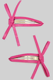 Handmade Two Piece Bow Hair Clip Set