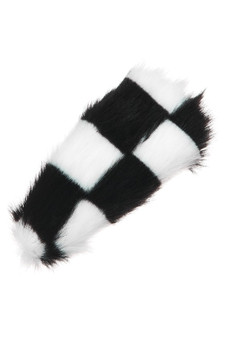 Furry Checker Hair Snap Clip